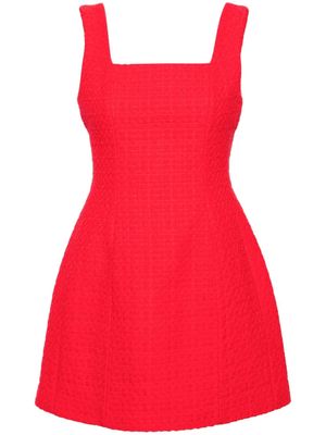 Maje square-neck tweed minidress - Red