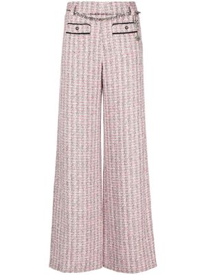 Maje straight-leg tweed trousers - Pink