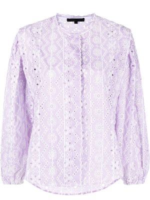 Maje striped broderie anglaise blouse - Purple
