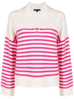 Maje striped cashmere jumper - Pink
