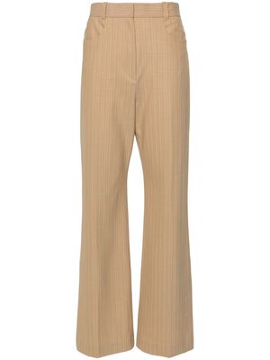 Maje striped high-waisted trousers - Neutrals