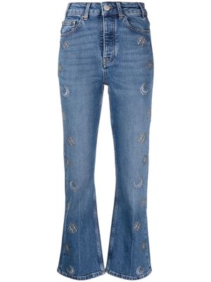 Maje stud-embellished flared jeans - Blue