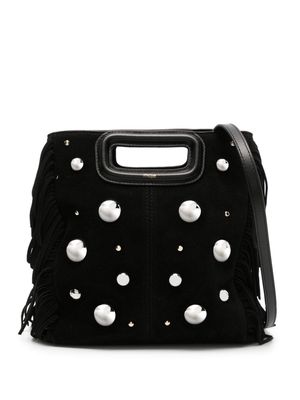 Maje stud-embellished fringed tote bag - Black