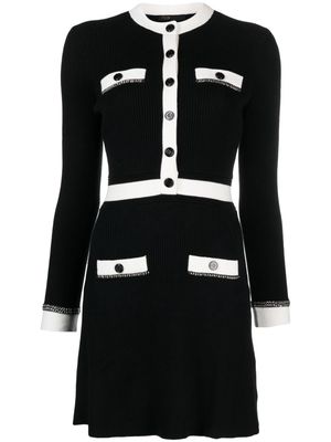 Maje tone-tone design knitted dress - Black