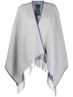 Maje two-tone frayed shawl - Grey
