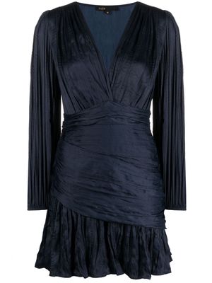 Maje V-neck long-sleeve dress - Blue