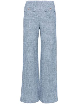 Maje wide-leg tweed trousers - Blue