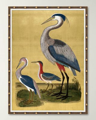 Majestic Cranes on Gold II Giclee Art