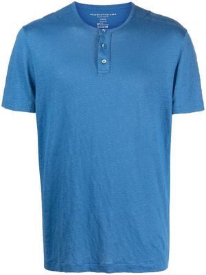 Majestic Filatures Henley-collar stretch-linen T-shirt - Blue