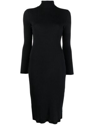 Majestic Filatures high-neck knitted midi dress - Black