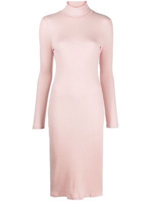 Majestic Filatures high-neck knitted midi dress - Pink