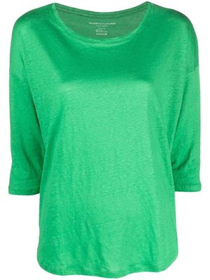 Majestic Filatures linen-blend fine-knit top - Green