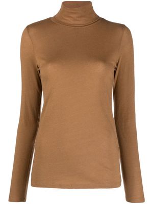 Majestic Filatures long-sleeved roll-neck top - Brown