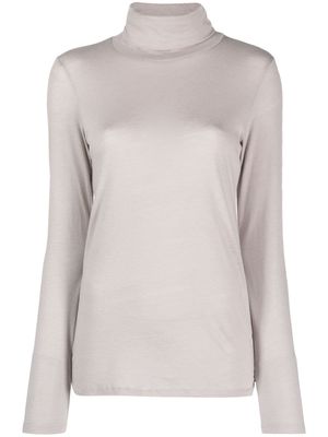 Majestic Filatures long-sleeved roll-neck top - Grey