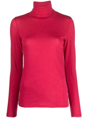 Majestic Filatures long-sleeved roll-neck top - Pink