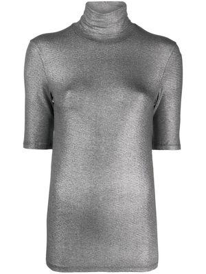 Majestic Filatures roll-neck short-sleeved T-shirt - Grey