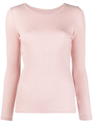 Majestic Filatures round-neck ribbed T-shirt - Pink
