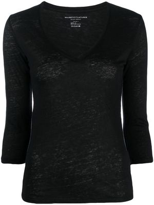 Majestic Filatures V-neck jersey-knit T-shirt - Black