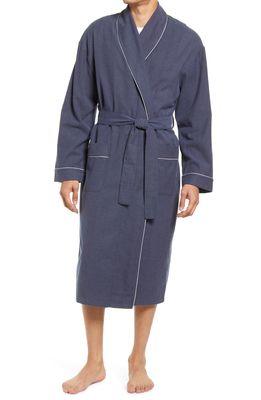 Majestic International Citified Cotton Robe in Classic Blue