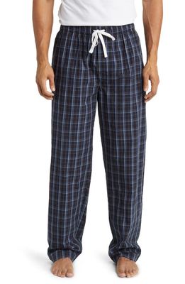 Majestic International Coopers Check Woven Cotton Pajamas in Navy/Blue