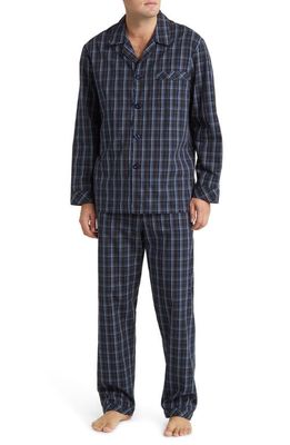 Majestic International Coopers Plaid Woven Cotton Pajamas in Navy/Blue