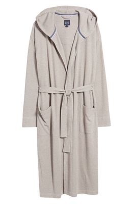 Majestic International Microgrid Hooded Cotton Blend Robe in Heather Grey