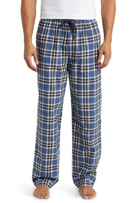 Majestic International Plaid Cotton Flannel Pajama Pants in Denim Blue