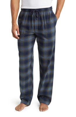 Majestic International Plaid Cotton Flannel Pajama Pants in Olive/Navy