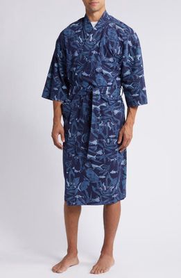 Majestic International Sea Change Knit Robe in Navy 