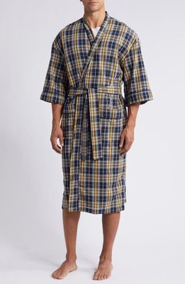 Majestic International Sun Daze Plaid Robe in Sunny Blue 