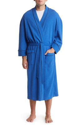 Majestic International Waffle Knit Robe in Royal/Navy 