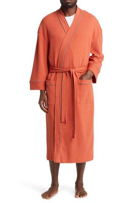 Majestic International Waffle Knit Robe in Terracotta 