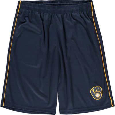 MAJESTIC Men's Fanatics Branded Navy Milwaukee Brewers Big & Tall Mesh Shorts