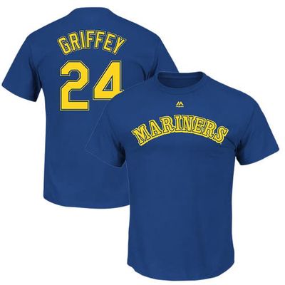 MAJESTIC Men's Ken Griffey Jr. Royal Seattle Mariners Big & Tall Cooperstown Name & Number T-Shirt