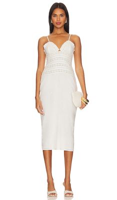 MAJORELLE Kariselle Midi Dress in White