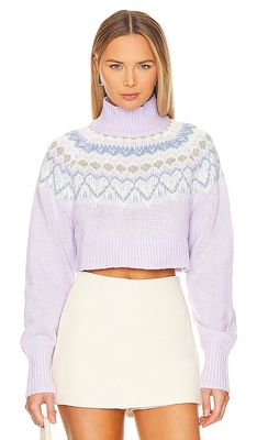 MAJORELLE Tamera Fairisle Sweater in Lavender
