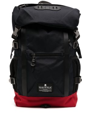 Makavelic contrasting-detail logo-patch backpack - Black