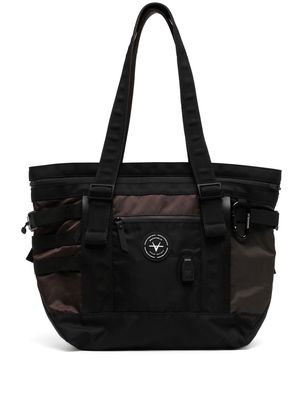 Makavelic contrasting-panel strap-detail tote bag - Black