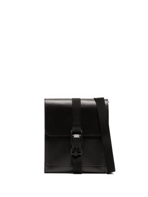 Makavelic embossed-logo leather shoulder bag - Black
