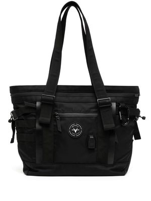 Makavelic logo-patch strap-detail tote bag - Black