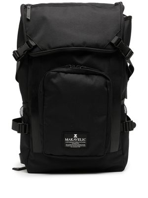 Makavelic multiple pockets logo-patch backpack - Black