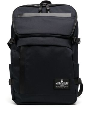 Makavelic zip-up logo-patch backpack - Blue