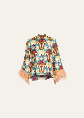 Make An Exit Printed Top with Feathered Cuffs