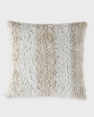 Makeshift Faux Fur Pillow, 19" Square