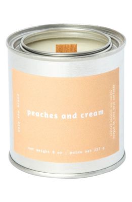 Mala the Brand Peaches & Cream Scented Candle in Light /Pastel Grey