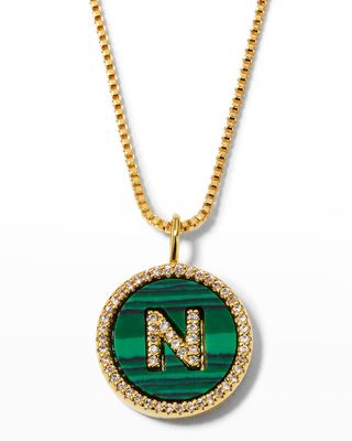 Malachite Initial Necklace - N
