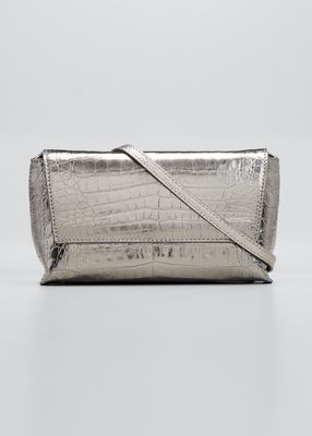 Malala Metallic Crocodile Crossbody Bag