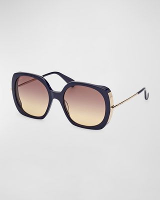 Malibu Mixed-Media Butterfly Sunglasses
