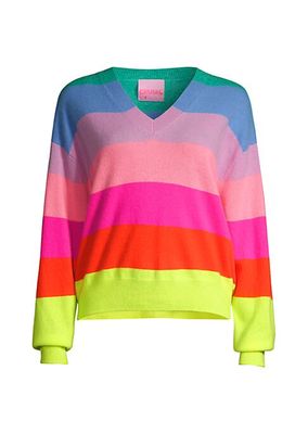 Malibu Rainbow Stripe Cashmere Sweater
