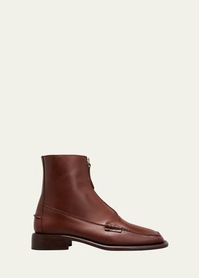 Mallera Leather Topstitch Chelsea Ankle Boots